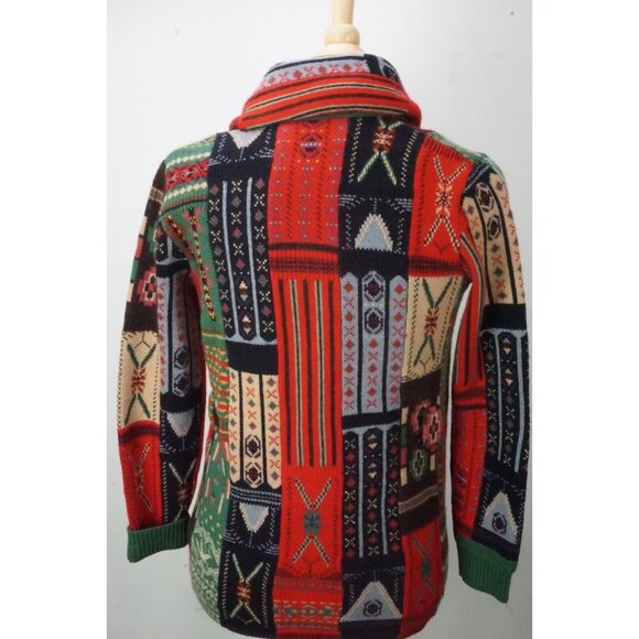 Ralph Lauren RRL Hand Knit Southwestern Cardigan Wool Blend Sweater New - Picture 4 of 9